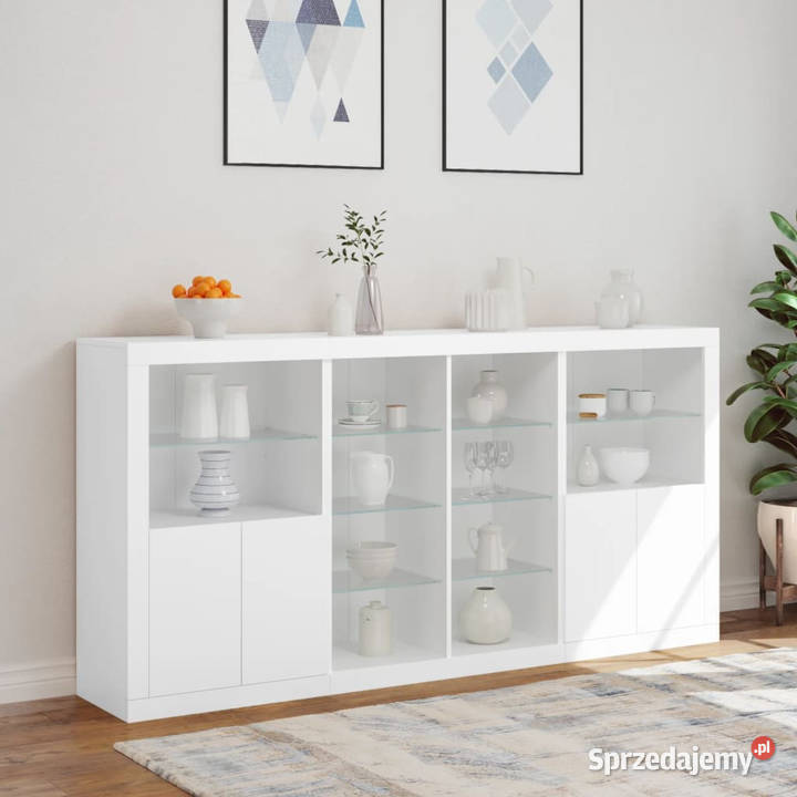 Szafka z oświetleniem LED biała 202x37x100 mazowieckie Warszawa