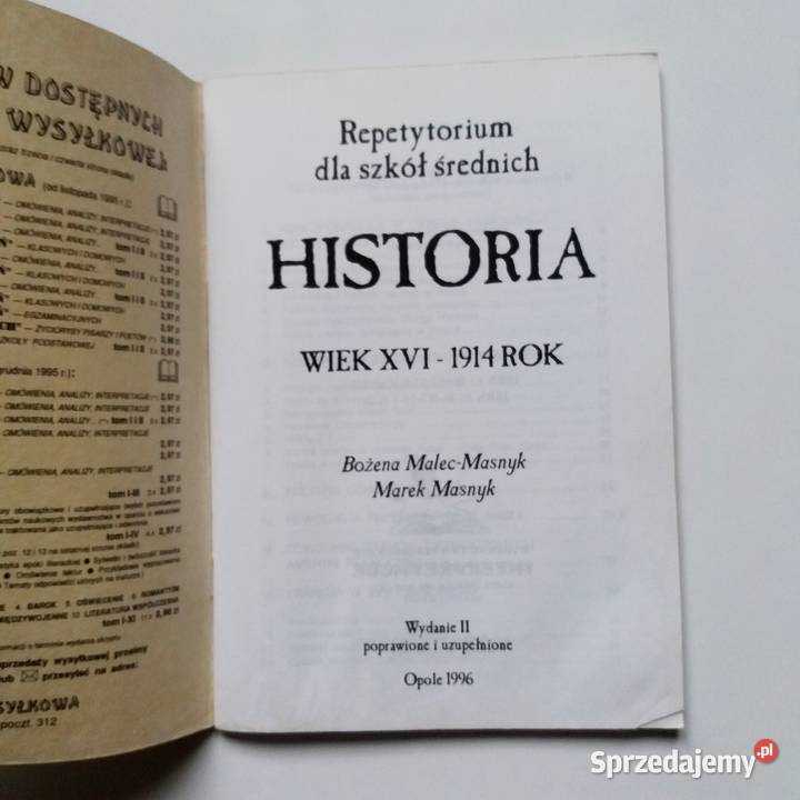 Historia Repetytorium wiek XVI 1914 Podręczniki łódzkie Łódź