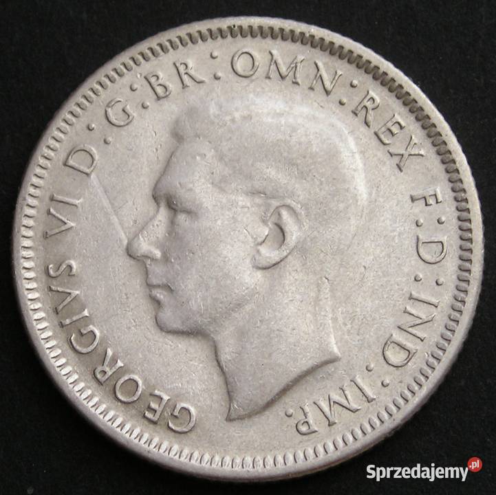AUSTRALIA 1 SHILLING 1946 KRÓL JERZY VI SREBRO Łódź