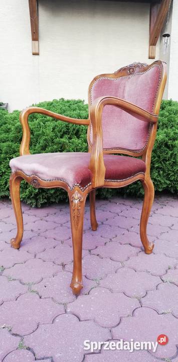 Fotel stylowy ludwik nogi gięte fotelik Garwolin