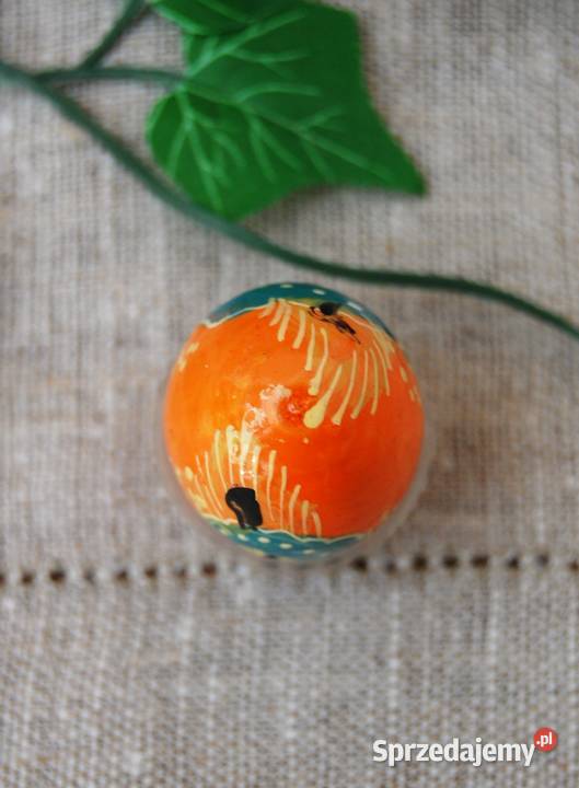 Stara pisanka drewniana malowana Ukraina 43