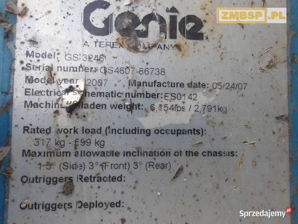 Podnośnik nożycowy zwyżka Genie GS3246 wielkopolskie