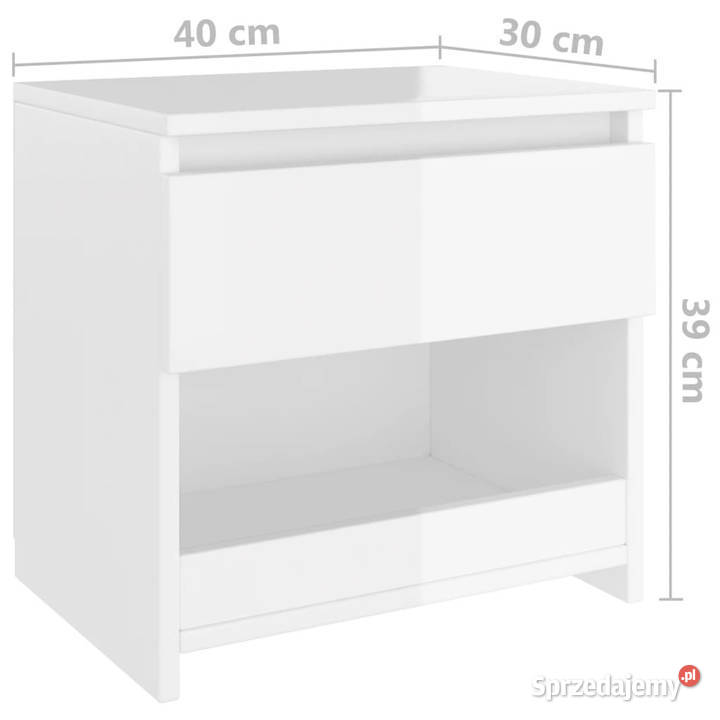 Szafka nocna biała wysoki połysk 40x30x39 Warszawa