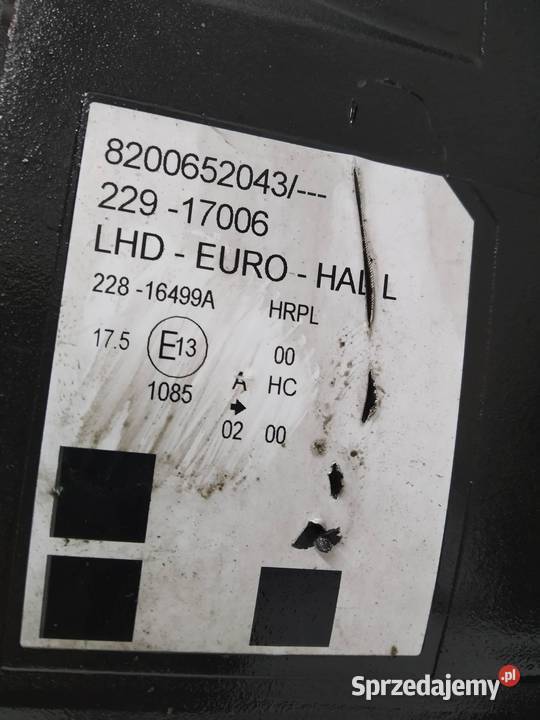 LAMPA PRZÓD LEWA EU 8200652043 Renault Modus I Części samochodowe