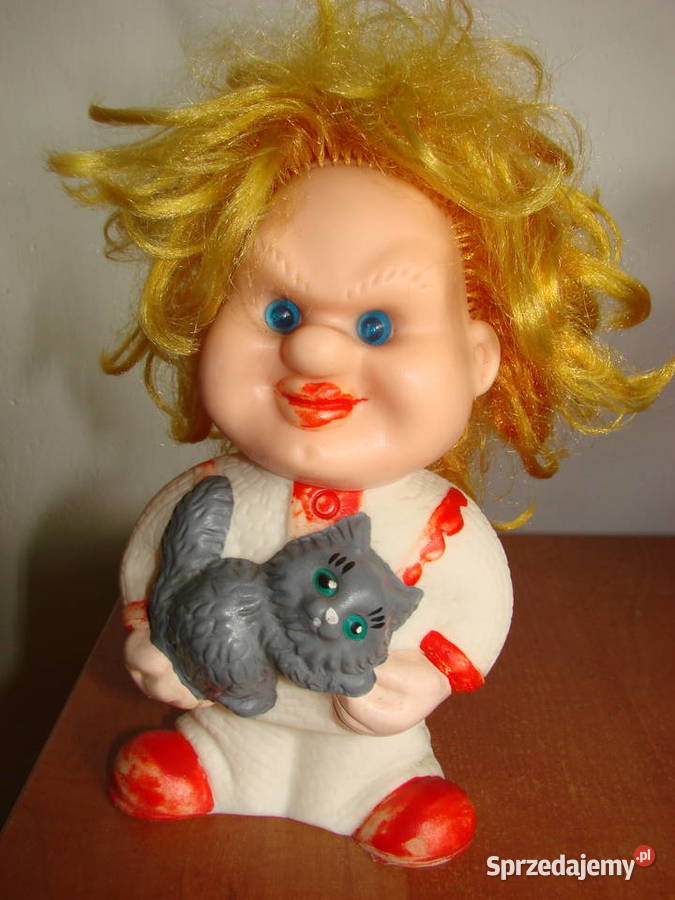 stara lalka z kotem CCCP pomorskie Pruszcz Gdański sprzedam