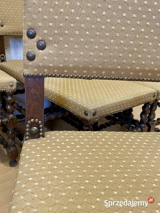 Zestaw 6 krzeseł renesansowych Francja antyk