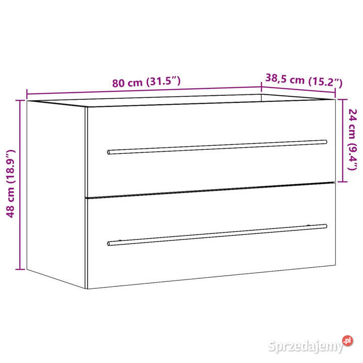 Szafka pod umywalkę stare drewno 80x385x48 mazowieckie Warszawa