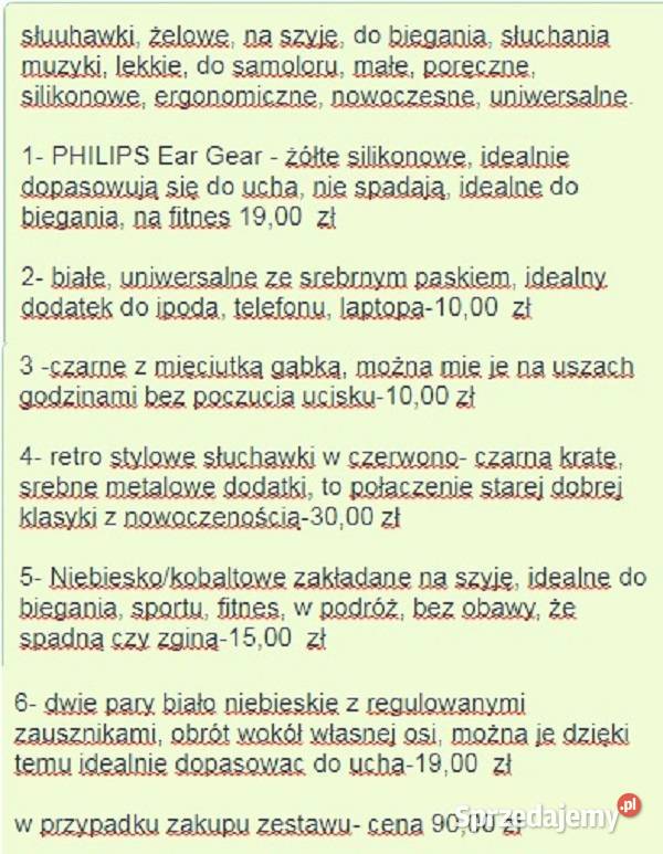 słuchawki Philips sportowe fitness kolekcja