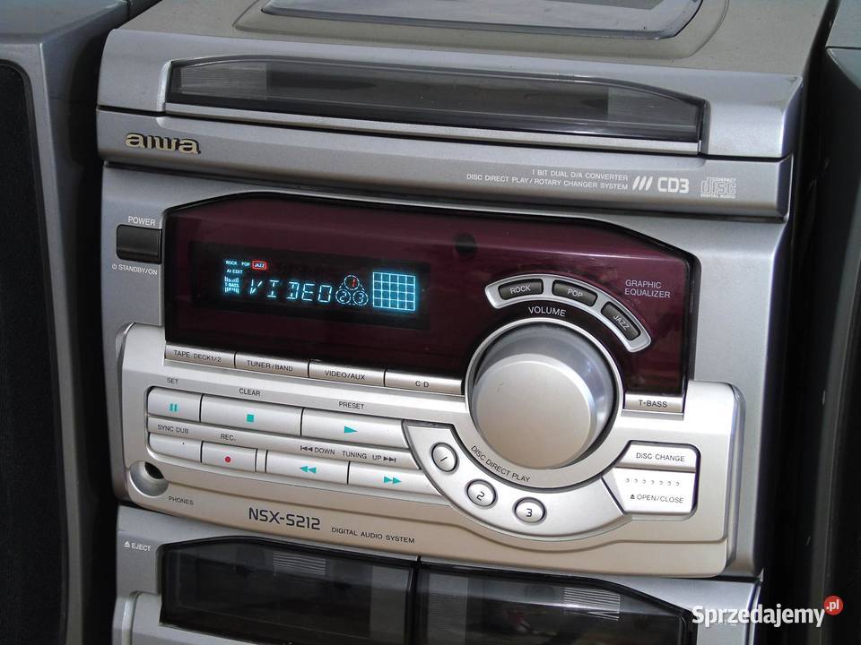 Japońska wieża Aiwa kolumny Radio CD AUX mocna Jasło