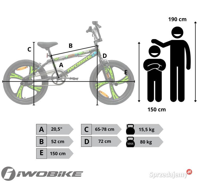 Rower Męski Damski BMX 20 Rotor 360 Pegi IWOBIKE małopolskie Gorlice sprzedam