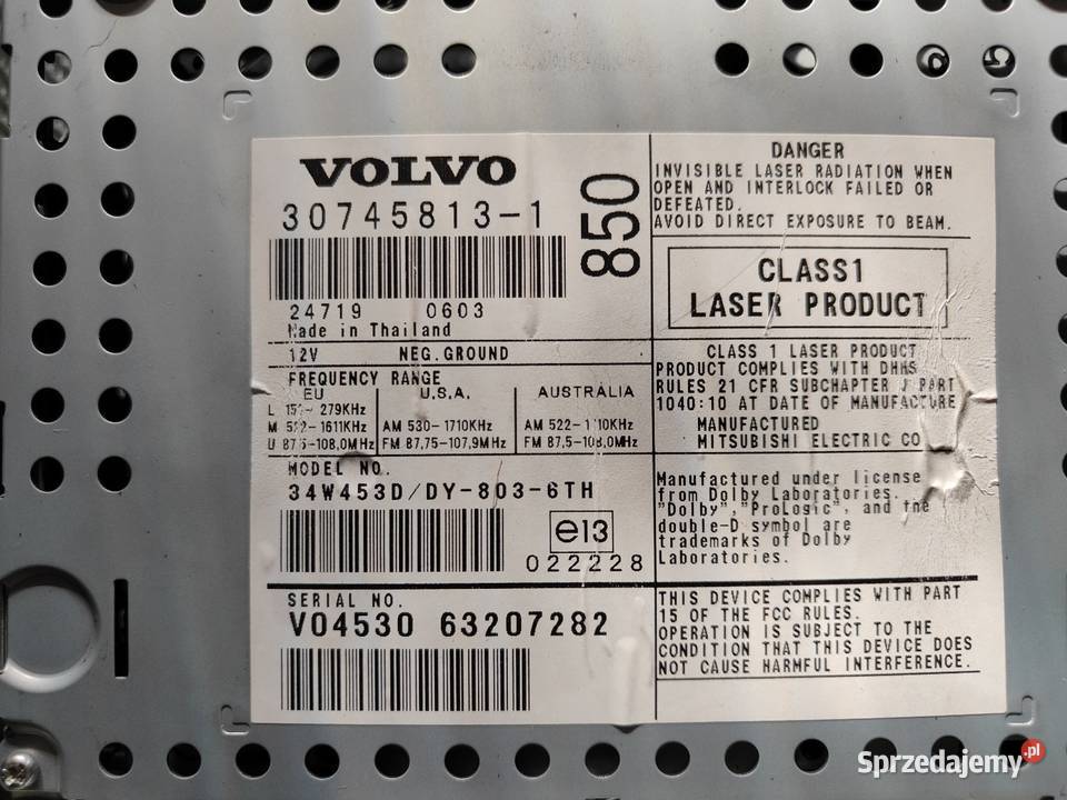 Radio HU850 Volvo S60 V70 lubelskie Lublin