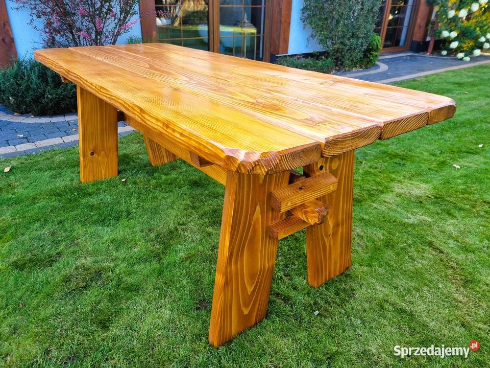 komplet zestaw DREWNIANYCH mebli ogrodowych STÓŁ Chrząstowice