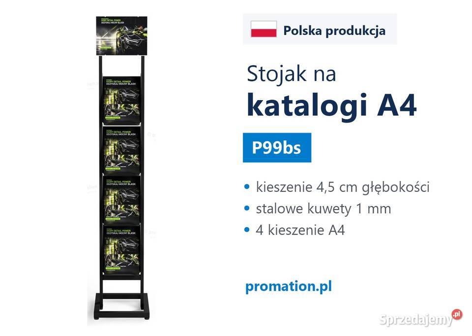 Czarny stojak na katalogi A4 z metalowymi Katowice