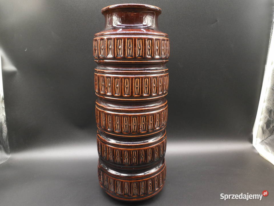 Wazon podłogowy Scheurich ciemnobrązowy szkliwo Raszków