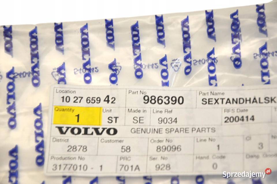 VOLVO 850 S70 C70 V70 sruba rygla zamka drzwi OE
