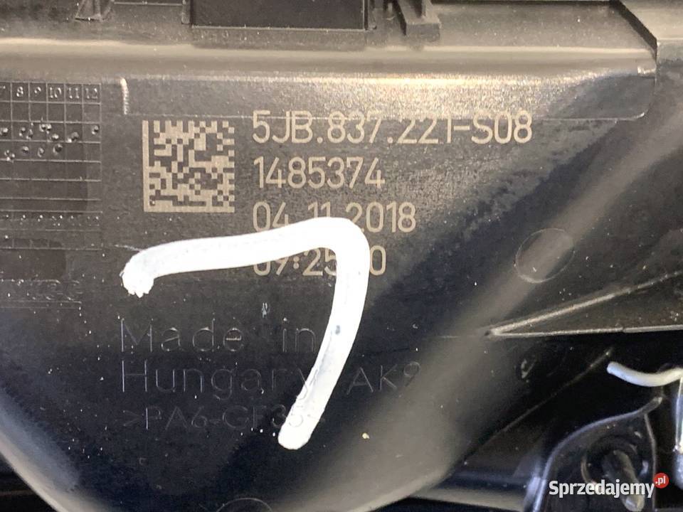 KLAMKA WEWNĘTRZNA LEWY PRZÓD SKODA RAPID