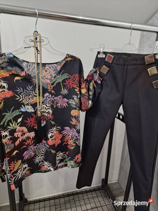 Spodnie Balmain Koszula złote dodatki Komplet S śląskie Żywiec