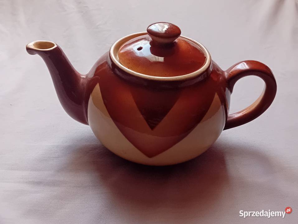 Imbryk art deco Spritzdekor ogniotrwały Karl Koźminek