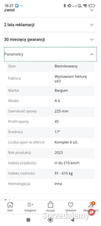 Opony zimowe Bargum 6 2254517 Kozienice