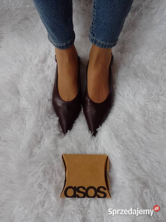 41 ASOS Design Brązowe bordowe baleriny z Asos