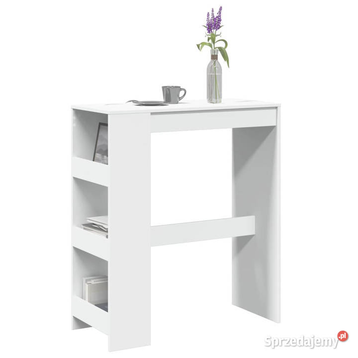 Stolik barowy z półkami biały 90x40x1035 Warszawa
