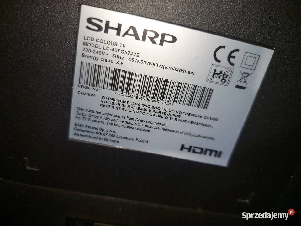 Telewizor Sharp smart tv 40 łódzkie Łódź sprzedam