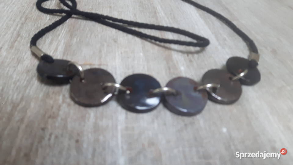 Naszyjnik ceramiczny ręcznie wykonany z gliny Rękodzieło Otwock