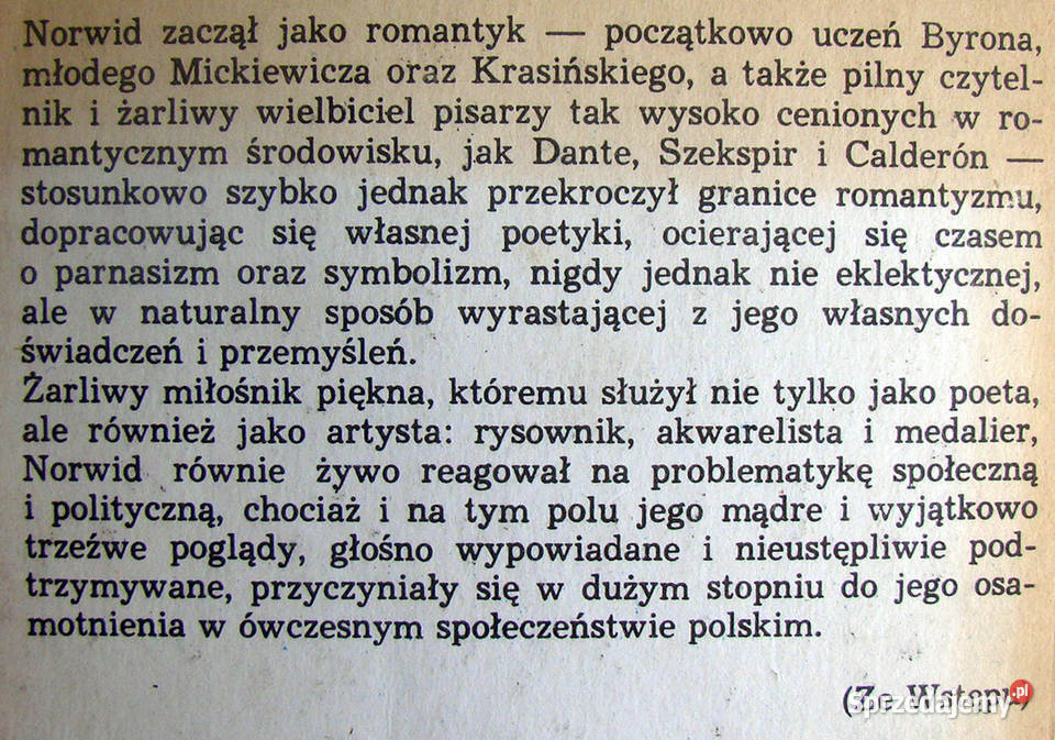 Cyprian Norwid Pisma wierszem i prozą Limanowa