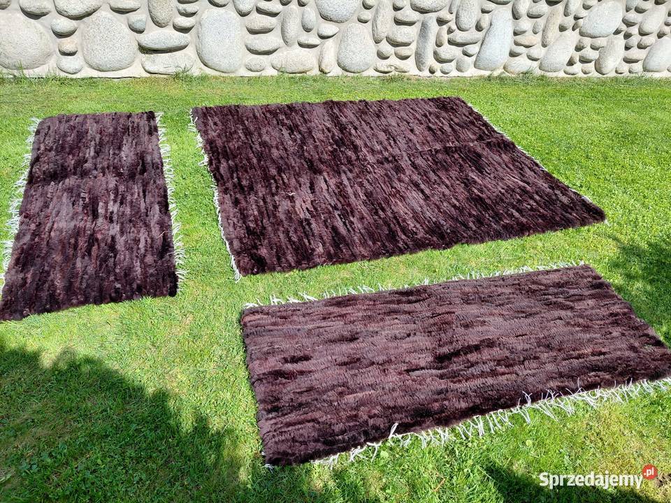 Komplet Narzut Skórzanych Ciemny Brąz Naturalne Szaflary