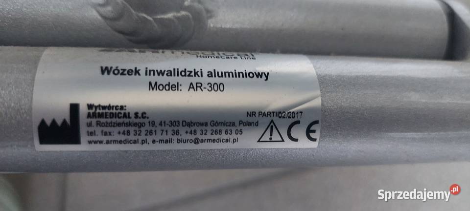 Wózek ALUMINIOWY INWALIDZKI AR300 NOWY śląskie Częstochowa