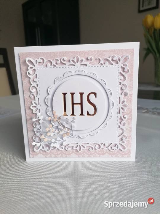 Kartka samodzielnie wykonana komunia Strzebiń