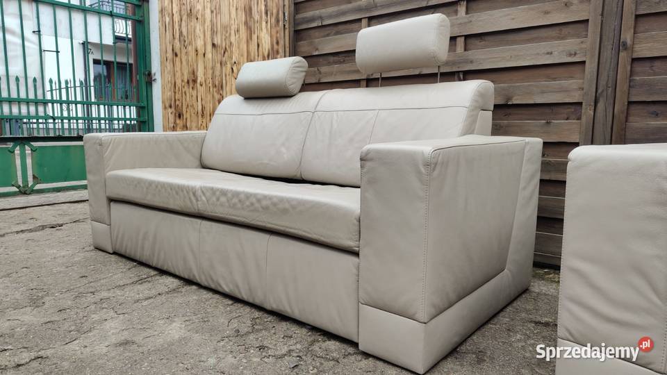 Komplet skórzany Meblomak kanapa z funkcją mazowieckie Warszawa