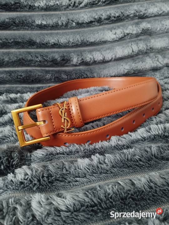 Nowy brązowy damski pasek Saint Laurent długość Warszawa