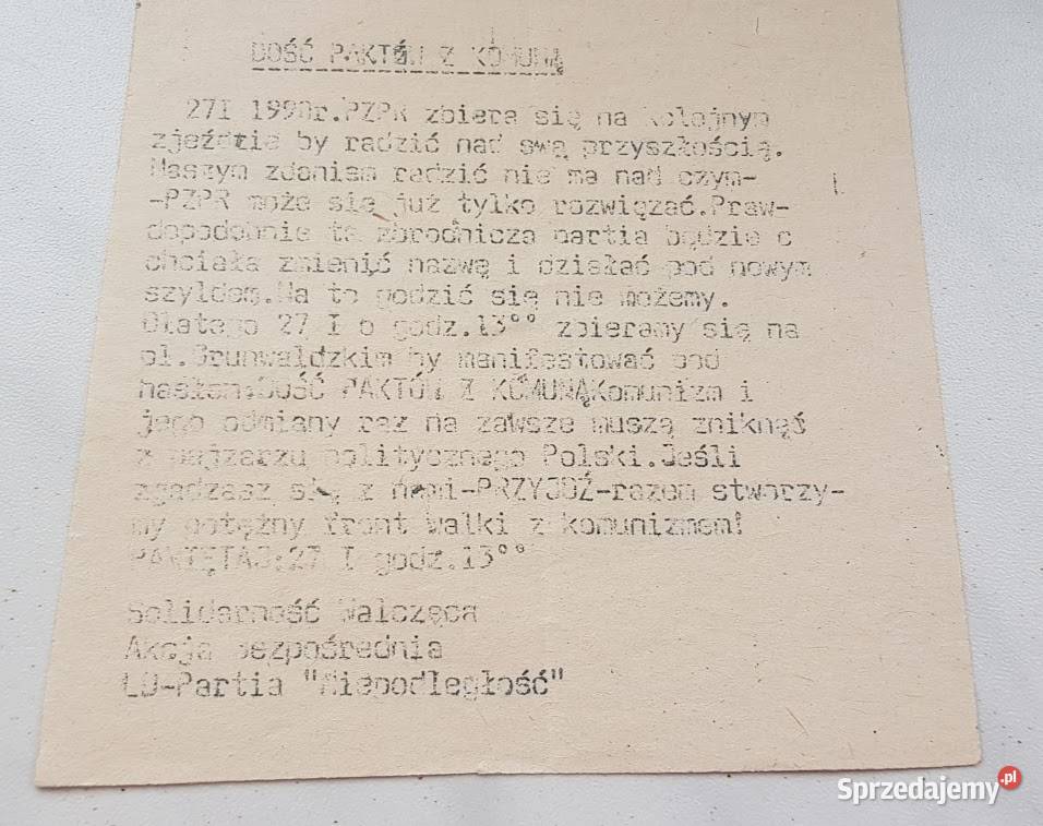 Solidarność ulotki Zielona Góra