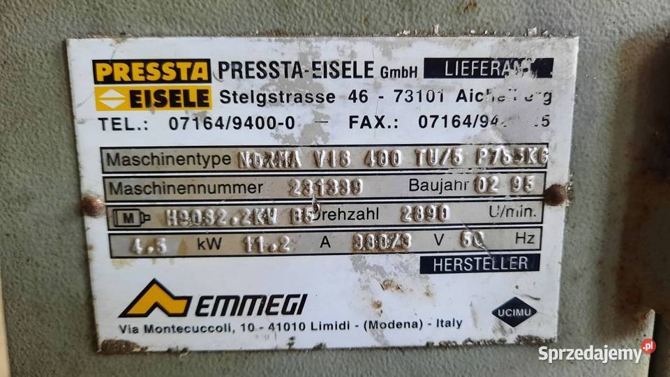 Podwójna piła do metalu Pressta Eisele ukośna dolnośląskie Bielawa