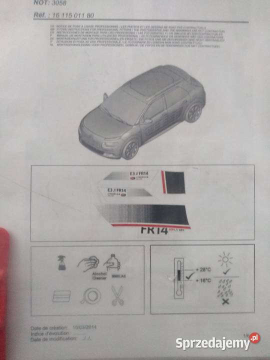 Zestaw naklejek akcesoryjnych Citroen C4 Cactus Lublin