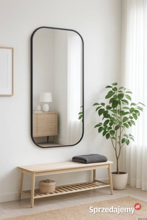 Lustro w ramie czarnej MDF SLIM GERDA kolor ramy Warszawa