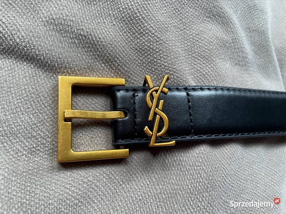 Elegancki pasek damski Yves Saint Laurent NOWY czarny Luboń