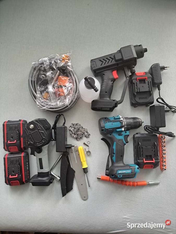 Trzy Zestawy elektro narzędzi na aku Świdnica