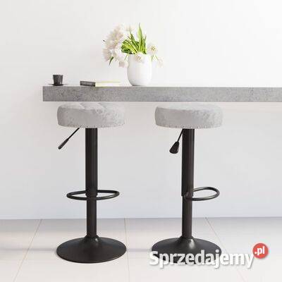 vidaXL Stołki barowe 2 szare obite mazowieckie Warszawa