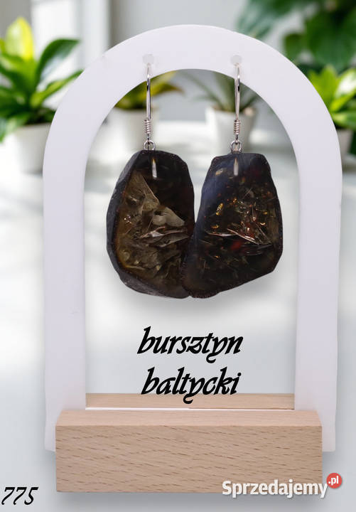Kolczyki z BURSZTYNU bursztyn bałtycki bryłka