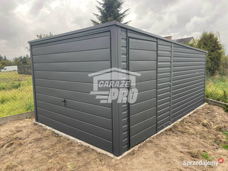 Garaż blaszany 3x5m Brama uchylna drzwi Antracyt blacha Jelenia Góra