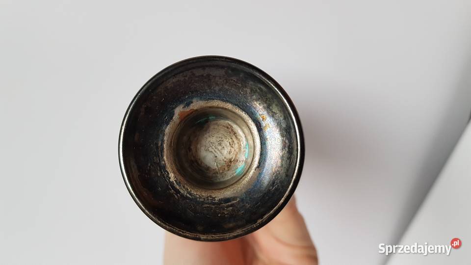 Platerowany miedziany świecznik lichtarz Dąbrowa Górnicza