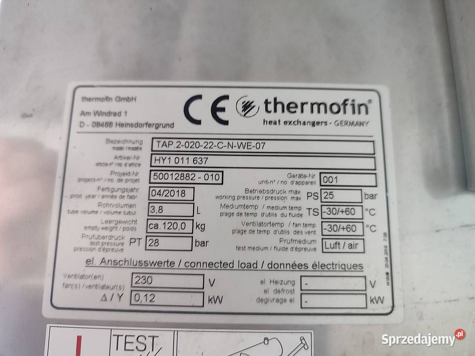 Chłodnica glikolowa Nierdzewna dwustronna