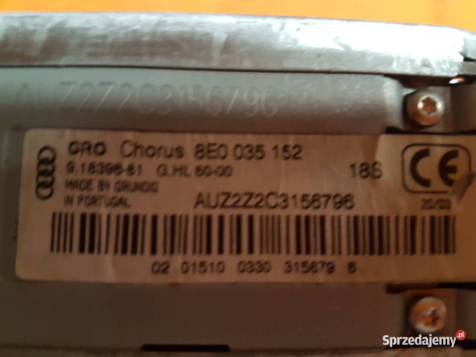 AUDI A4 B6 RADIO FABRYCZNE AUDI CHORUS 8E0035152 Radioodtwarzacze wielkopolskie Turek