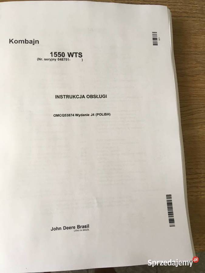 dtr instrukcja obsługi kombajn john deere Szczecin