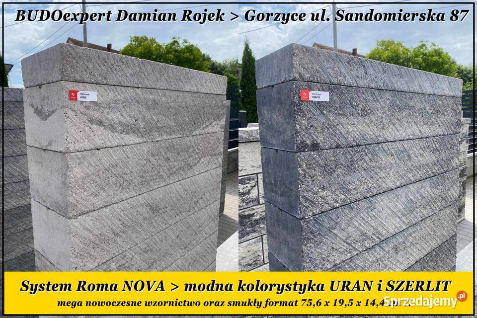 Nowoczesny bloczek na ogrodzenie Joniec Roma Materiały budowlane Rzeszów sprzedam