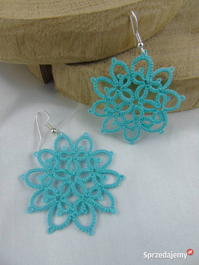 Kolczyki frywolitkowe różne wzory i kolory Rękodzieło Wiśniowa sprzedam