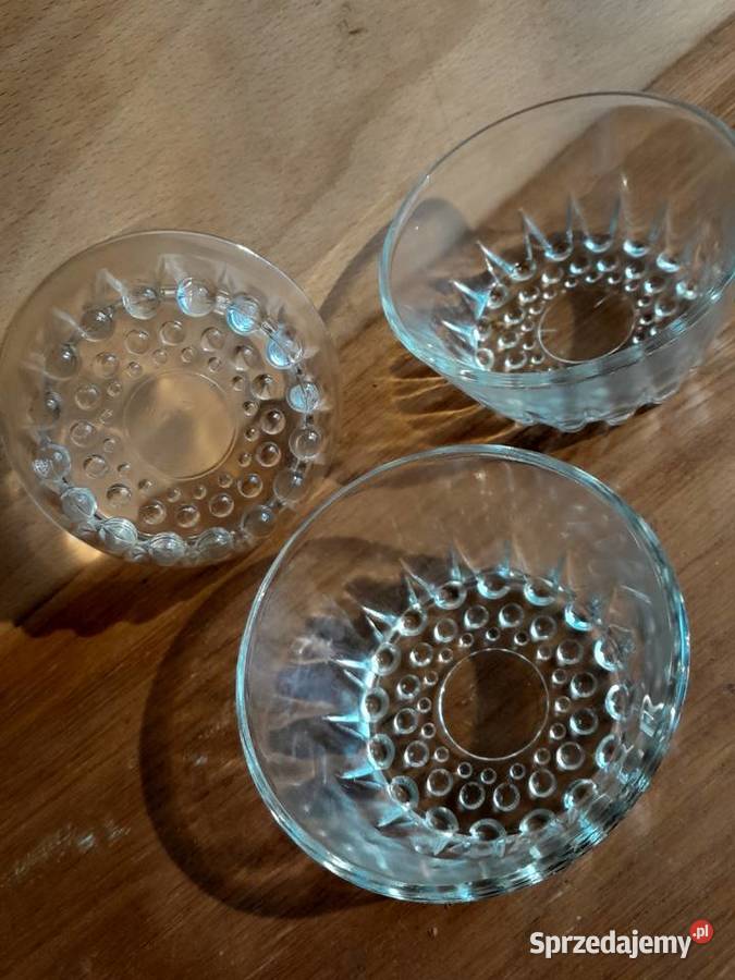 Trzy stare miseczki PRL stare szkło PRL retro Dąbrowa Górnicza