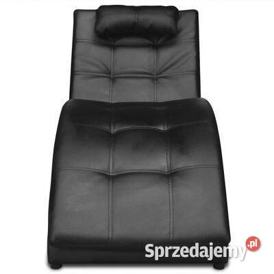 vidaXL Szezlong z poduszką czarny sztuczna Warszawa